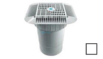 AquaStar 14" Square Grate with Double Deep Sump Bucket with 6" Socket (VGB Series) | Dark Gray | 914105F