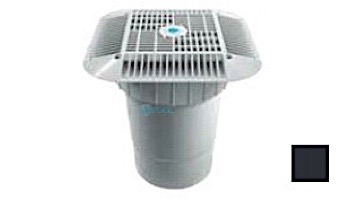 AquaStar 14" Square Grate with Double Deep Sump Bucket with 6" Socket (VGB Series) | Dark Gray | 914105F