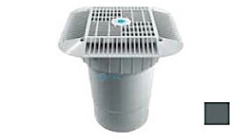 AquaStar 14" Square Grate with Double Deep Sump Bucket with 6" Socket (VGB Series) | Light Gray | 914103F