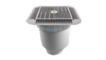 AquaStar 16_quot; Square Grate with Double Deep Sump Bucket with 4_quot; Spigot (VGB Series) White | 1216101C