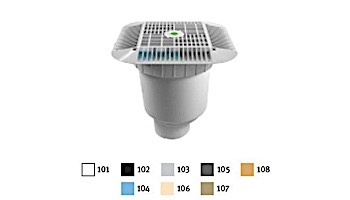 AquaStar 16" Square Grate with Double Deep Sump Bucket with 4" Spigot (VGB Series) White | 1216101C