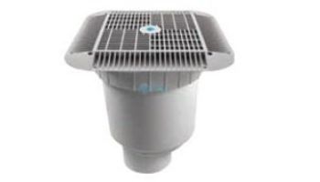 AquaStar 16" Square Grate with Double Deep Sump Bucket | with 4" Socket (VGB Series) | White | 1216101D