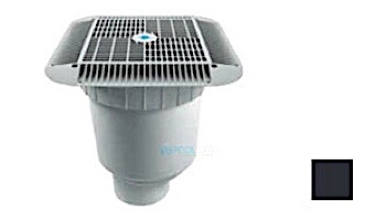 AquaStar 16" Square Grate with Double Deep Sump Bucket | with 4" Socket (VGB Series) | Light Gray | 1216103D