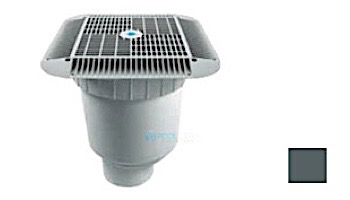 AquaStar 16" Square Grate with Double Deep Sump Bucket | with 4" Socket (VGB Series) | Light Gray | 1216103D