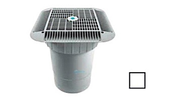 AquaStar 16" Square Grate with Double Deep Sump Bucket | with 6" Socket (VGB Series) | White | 1216101F