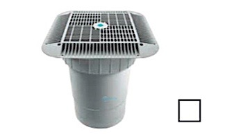AquaStar 16" Square Grate with Double Deep Sump Bucket | with 6" Socket (VGB Series) | White | 1216101F