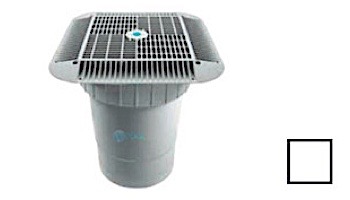 AquaStar 16" Square Grate with Double Deep Sump Bucket | with 6" Socket (VGB Series) | Light Gray | 1216103F