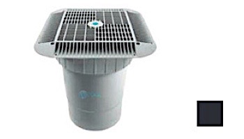 AquaStar 16" Square Grate with Double Deep Sump Bucket | with 6" Socket (VGB Series) | Light Gray | 1216103F