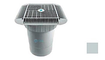 AquaStar 16" Square Grate with Double Deep Sump Bucket | with 6" Socket (VGB Series) | Black | 1216102F