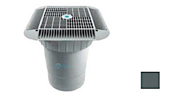 AquaStar 16" Square Grate with Double Deep Sump Bucket | with 6" Socket (VGB Series) | Light Gray | 1216103F