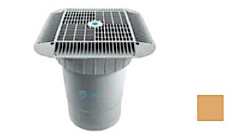 AquaStar 16" Square Grate with Double Deep Sump Bucket | with 6" Socket (VGB Series) | Blue | 1216104F