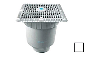 AquaStar 9" Wave Grate  & Vented Riser Ring with Double Deep Sump Bucket with 4" Socket | White | WAV9WR101D