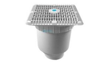 AquaStar 9" Wave Grate  & Vented Riser Ring with Double Deep Sump Bucket with 4" Socket | White | WAV9WR101D