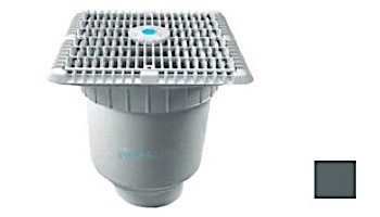 AquaStar 9" Wave Grate  & Vented Riser Ring with Double Deep Sump Bucket with 4" Socke | Light Gray | WAV9WR103D