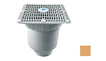AquaStar 9" Wave Grate  & Vented Riser Ring with Double Deep Sump Bucket with 4" Socke | Tan | WAV9WR108D