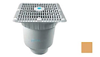 AquaStar 9" Wave Grate  & Vented Riser Ring with Double Deep Sump Bucket with 4" Socke | Light Gray | WAV9WR103D