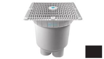 AquaStar 12"x12" Wave Suction Outlet  & Vented Riser Ring with 2 Port Double Deep Sump Bucket | White | WAV12WR101B