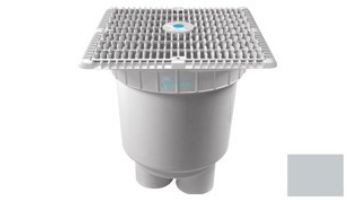 AquaStar 12"x12" Wave Suction Outlet  & Vented Riser Ring with 2 Port Double Deep Sump Bucket | White | WAV12WR101B