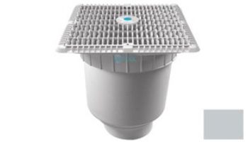 AquaStar 12"x12" Square Wave Grate  & Vented Riser Ring with Double Deep Sump Bucket with 4" Socket (VGB Series) | White | WAV12WR101D