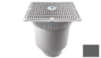 AquaStar 12"x12" Square Wave Grate  & Vented Riser Ring with Double Deep Sump Bucket with 4" Socket (VGB Series) | Tan | WAV12WR108D