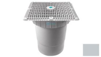 AquaStar 12"x12" Square Wave Grate  & Vented Riser Ring with Double Deep Sump Bucket with 6" Socket (VGB Series) | Tan | WAV12WR108F