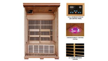 HeatWave Yukon 2-Person Cedar Infrared Sauna with 6 Carbon Heaters | SA1309