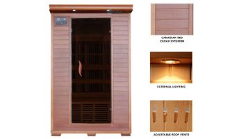 HeatWave Yukon 2-Person Cedar Infrared Sauna with 6 Carbon Heaters | SA1309