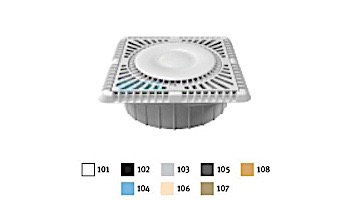 AquaStar 9" Square Sun Grate with Vented Riser Ring with Double Deep Mud Frame|Sump for Optional Secondary Drain (VGB Series) Black | SUN9WR102A