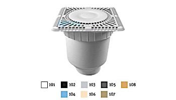 AquaStar 9" Square Sun Grate with Vented Riser Ring with Double Deep Sump Bucket with 4" Socket (VGB Series) Tan | SUN9WR108D