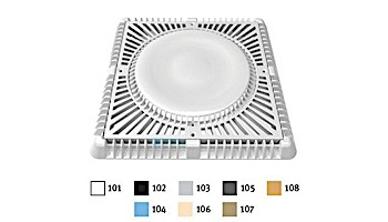 Aquastar 12" Square Sun Grate Anti-Entrapment Suction Outlet Cover with Vented Riser Ring and Mud Frame (VGB Series) Tan | SUN12WR108