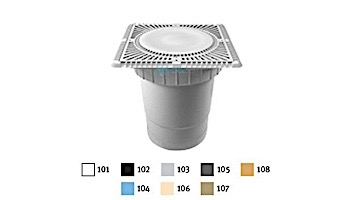 Aquastar 12" Square Sun Grate with Vented Riser Ring with Double Deep Sump Bucket with 6" Socket (VGB Series) Dark Gray | SUN12WR105F