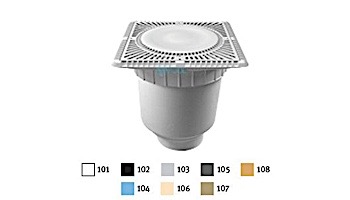 Aquastar 12" Square Sun Grate with Vented Riser Ring with Double Deep Sump Bucket with 4" Socket (VGB Series) Dark Gray | SUN12WR105D