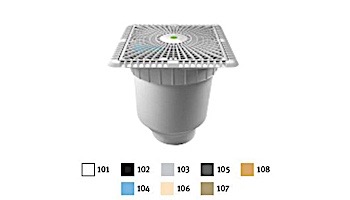 AquaStar 9" Square Star Anti-Entrapment Suction Outlet Cover with Vented Riser Ring with Double Deep Sump Bucket with 4" Socket (VGB Series) Light Gray | P9103D