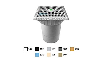 AquaStar 9" Square MoFlow Suction Outlet Cover with 6" Socket Deep PVC Sump | Dark Gray | 9MF105F