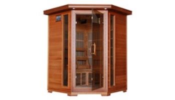 HeatWave Hudson Bay 3-Person Cedar Corner Infrared Sauna with 7 Carbon Heaters | SA1312