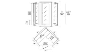 HeatWave Whistler 4-Person Cedar Corner Infrared Sauna with 10 Carbon Heaters | SA1320