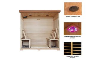 HeatWave Great Bear 6-Person Cedar Infrared Sauna with 10 Carbon Heaters | SA1323