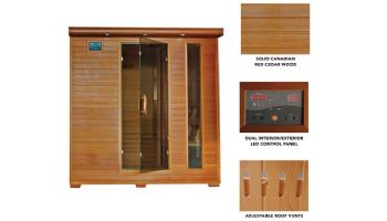 HeatWave Great Bear 6-Person Cedar Infrared Sauna with 10 Carbon Heaters | SA1323