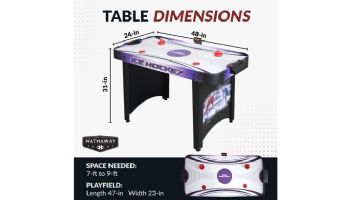 Hathaway Hat Trick 4-Foot Air Hockey Table with LED Scoring | NG1015H BG1015H