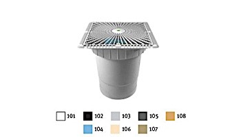 AquaStar 12" Square MoFlow Suction Outlet Cover | with 6" Socket Deep PVC Sump | Light Gray | 12MF103F