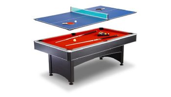 Hathaway Maverick 7-Ft. Pool Table with Table Tennis Top | Black with Red Felt | NG1023 BG1023