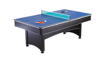 Hathaway Maverick 7-Ft. Pool Table with Table Tennis Top | Black with Red Felt | NG1023 BG1023