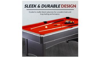 Hathaway Maverick 7-Ft. Pool Table with Table Tennis Top | Black with Red Felt | NG1023 BG1023