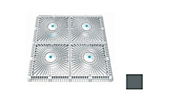 AquaStar 18" Square Mud Frame with Four 9" Square Star Anti-Entrapment Suction Outlet Covers with Vented Riser Rings | Dark Gray | P18105