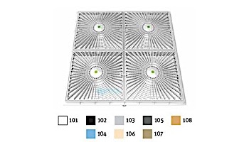 AquaStar 24" Square Mud Frame with Four (4) 12" Square Star Anti-Entrapment Suction Outlet Covers (VGB Series) White | P24101