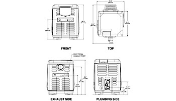 Pentair MasterTemp Low NOx Commercial Swimming Pool Heater - Electronic Ignition - HD Cupro Nickel - Natural Gas - 250K BTU ASME - 461020