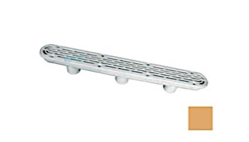 AquaStar 32" Channel Drain with 3 Port PVC Sump | Flat Grate Anti-entrapment Suction Outlet Cover (VGB Series) Tan | 32CDFLP108