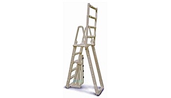 Confer Plastics A-Frame Ladder with Barrier System for 48"-54" Pools | Warm Grey | 7100X