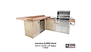 Lion Premium Grill Islands American Q with Rock or Brick Natural Gas | 90119NG