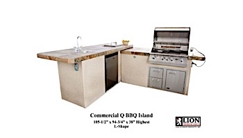 Lion Premium Grill Islands Commercial Q with Rock or Brick Natural Gas | 90117NG